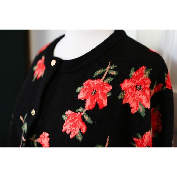 Draper James RSVP Black Floral Cardigan Sweater Plus Size 3X - Picture 5 of 9